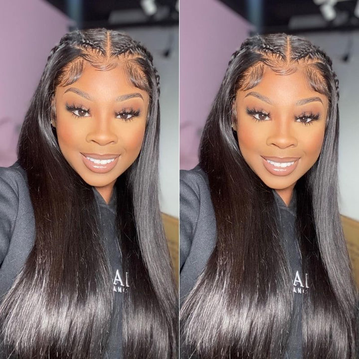 Bling Hair 16-40 Inch Straight Lace Front Human Hair Wigs 13x4 Full Frontal 180% 210% 250% Density