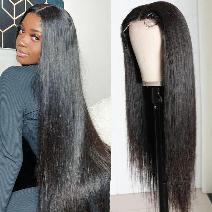 Bling Hair Virgin Hair straight 5x5 Lace Closure Wigs 180% Density  Melted Match All Skin