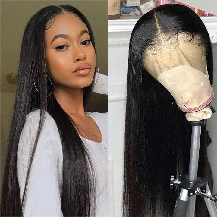 250% High Density Straight Human Hair Lace Front Wigs Pre Plucked Virgin Hair Blinghair
