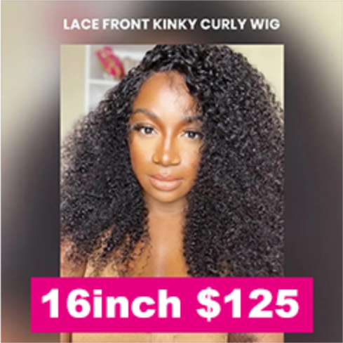 Kinky Curly 13X4 Lace Front Wig 100% Human Hair Wigs