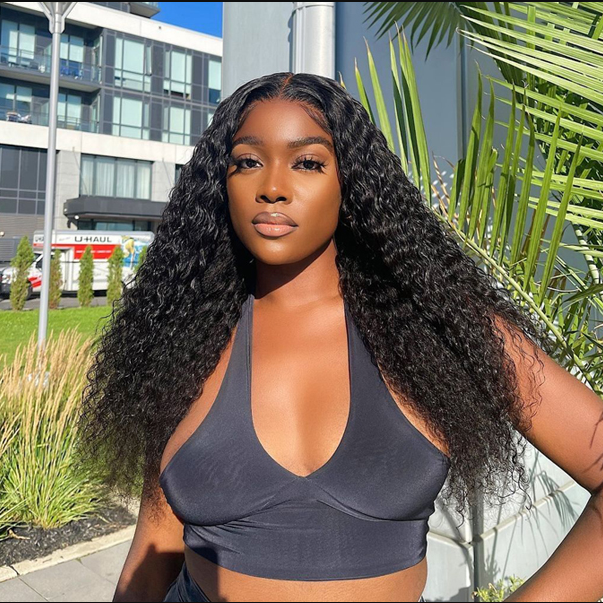Full Jerry Curly Pre Plucked Lace Frontal High Density Human Hair Wig Same Video