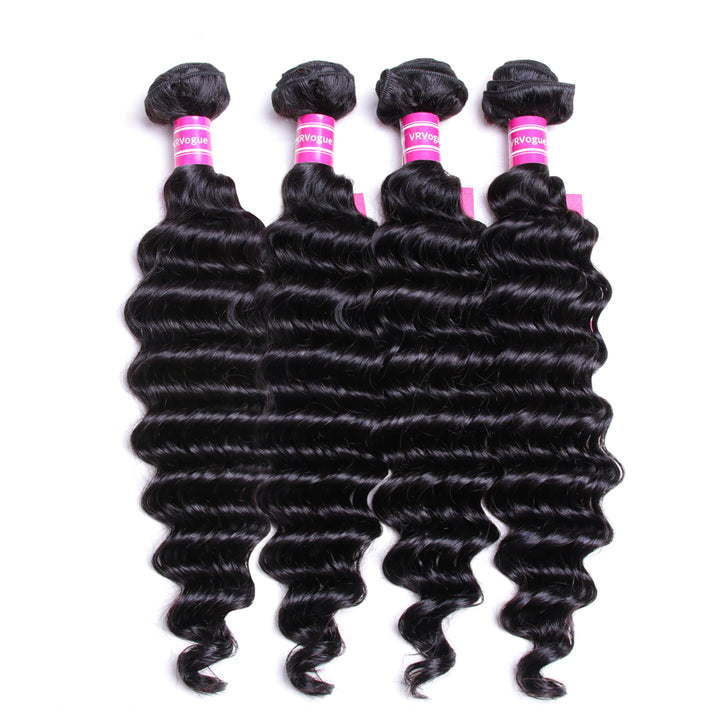 Deep Wave 4 Bundles Brazilian Hair Weave Bundles 100% Remy Human Hair Extension Bling Hair - Bling Hair