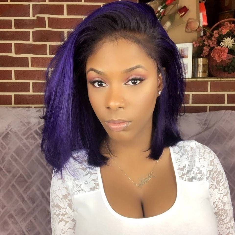 Peluca frontal de encaje transparente de color caramelo 13 * 4 Pelucas rectas de Bob corto Blinghair 