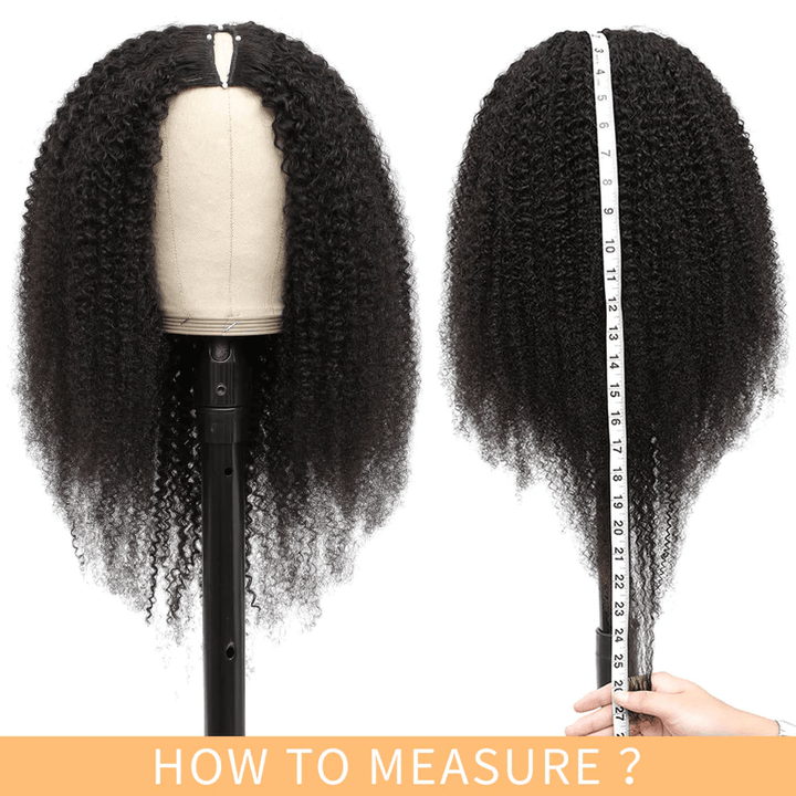 Glueless New V Part Kinky Curly 0 Skill Needed Natural Scalp Wig