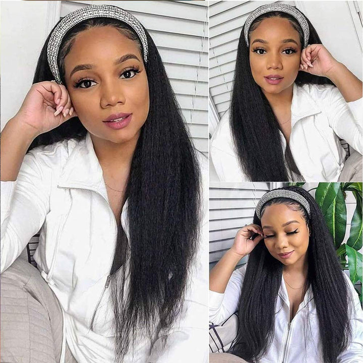 1 Bundle Of Kinky Straight Hair 10A Grade 100% Human Hair Nature Black Color Bling Hair