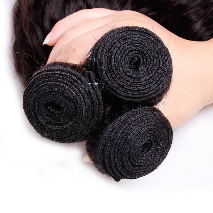 Brazilian Kinky Straight 3 Bundles 100% Human Hair Weave Bundles Remy Hair Extension Bling Hair - Bling Hair