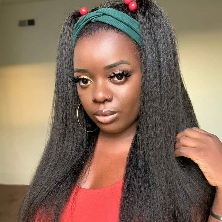 1 Bundle Of Kinky Straight Hair 10A Grade 100% Human Hair Nature Black Color Bling Hair
