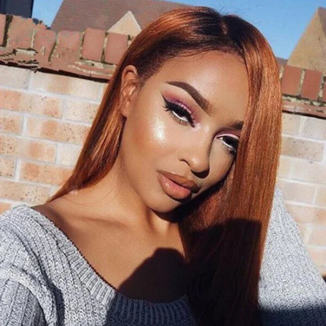 T1b/30 Ombre Colored Wigs Transparent Lace Human Hair Fashion Style 180% Density 13*4 Lace Frontal Wig Free Part