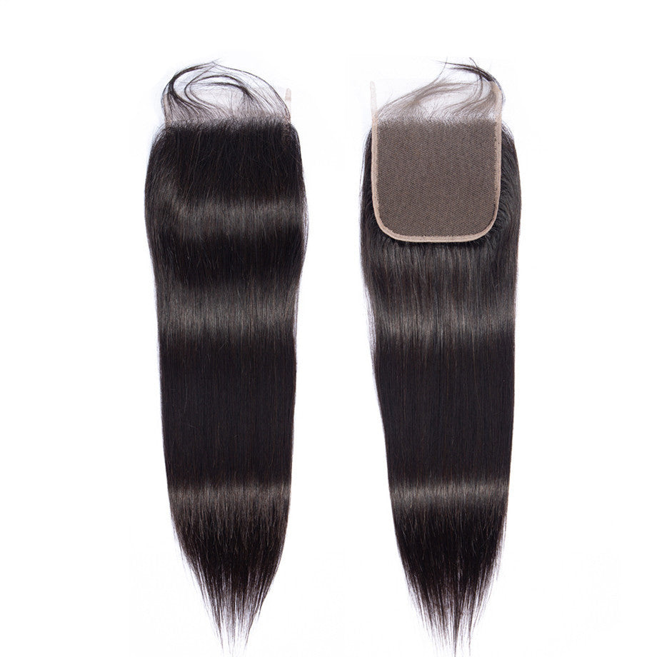 Straight Human Hair Closure 4*4 Lace Closure Natural Color bling hair - Bling Hair