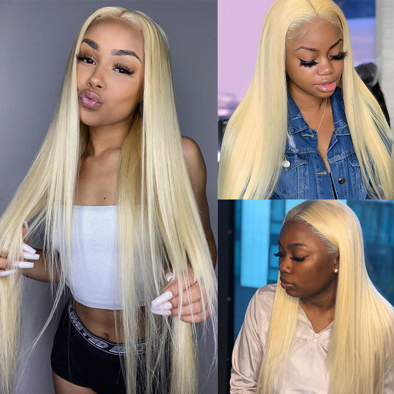 Brazilian Straight Hair 3 Bundles 100% Human Hair Weave Bundles 613 Color Virgin Hair 12A Grade Bling Hair