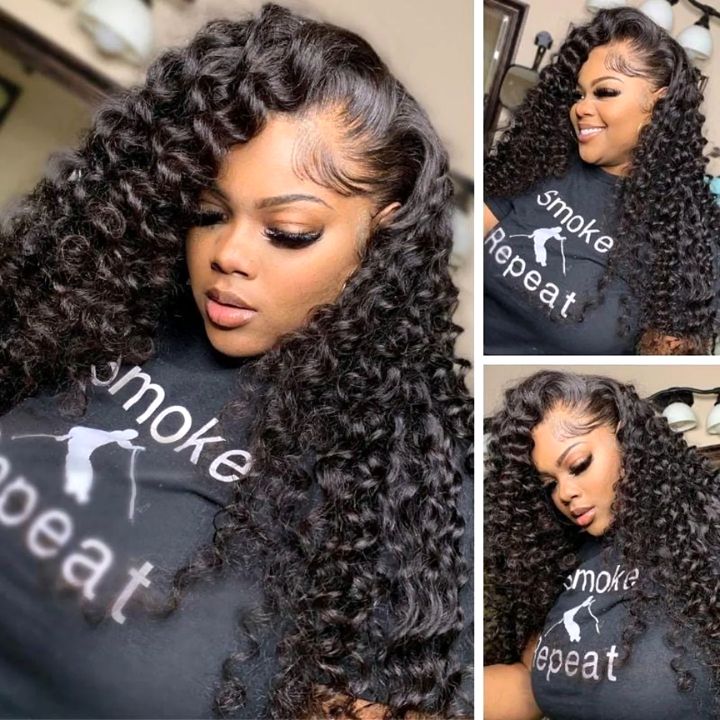 New Wand Curl 13x4 / 4x4 Pre Plucked Lace Wigs Virgin Human Hair Wigs