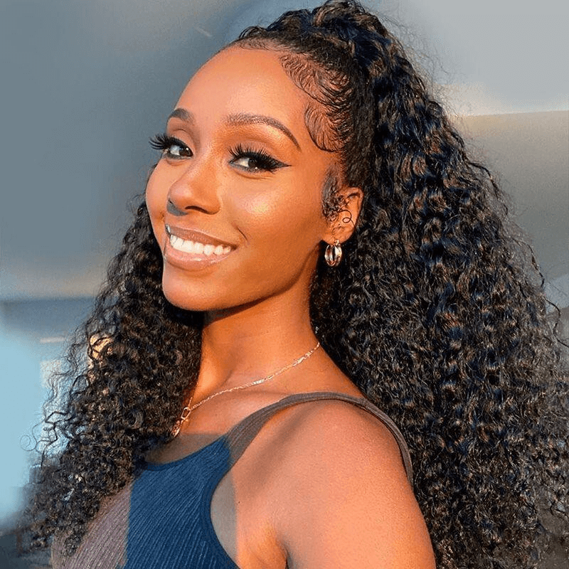 Curly 360 Lace Frontal Wig Upgraded Invisi Strap Glueless Human Hair Wigs