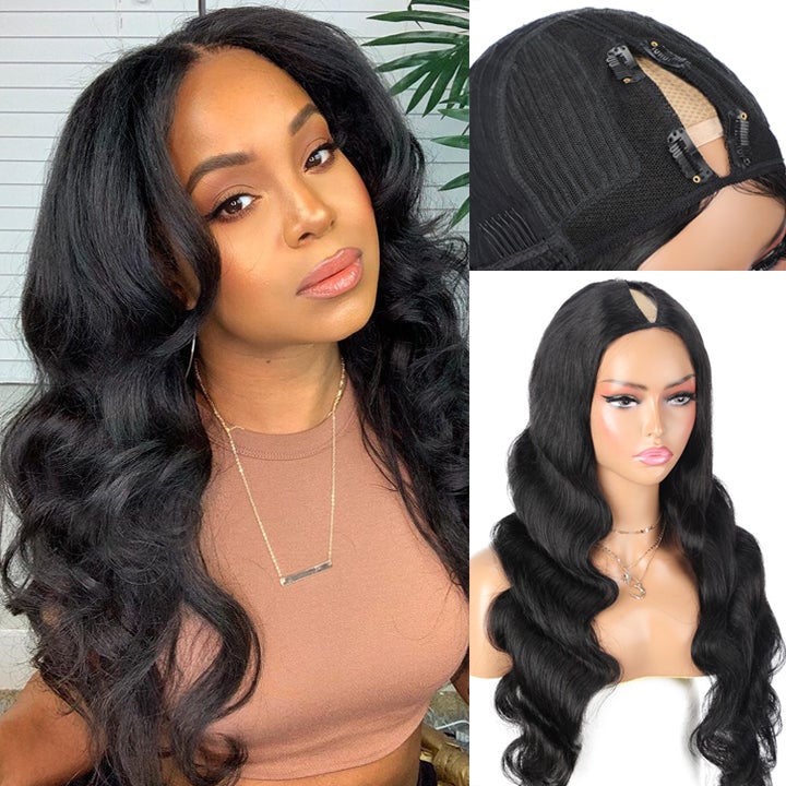 Body Wave V Part Wigs Virgin Hair Wigs Meets Real Scalp No Leave Out No Glue Blinghair