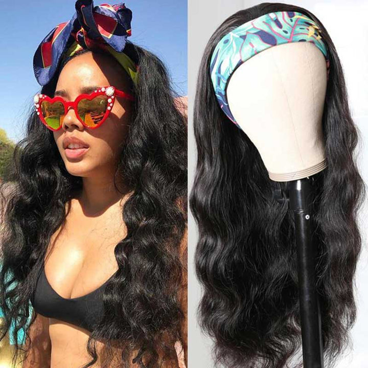 Super Sale Body Wave Human Hair Wig Glueless Headband Wig
