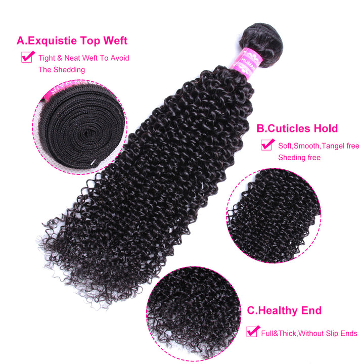 Brazilian Kinky Curly 3 Bundles 100% Human Hair Weave Bundles Remy Hair Extension Bling Hair - Bling Hair