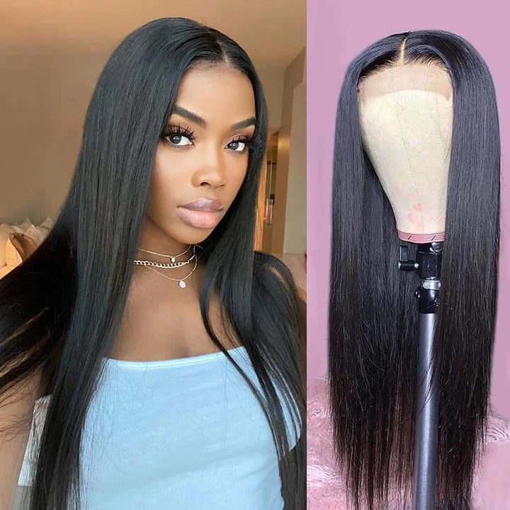 Bone Straight Wig 4x4 Transparent Lace Closure Wigs Virgin Hair Wigs Pre-plucked with baby hair