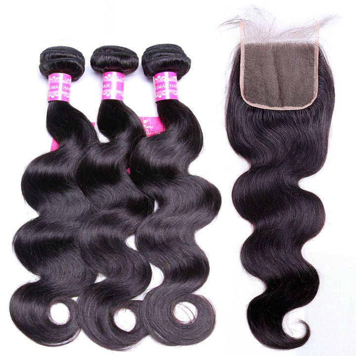 Brazilian Body Wave Bundles With 5×5 Closure 10A Grade 100% Human Remy Hair Bling Hair - Bling Hair