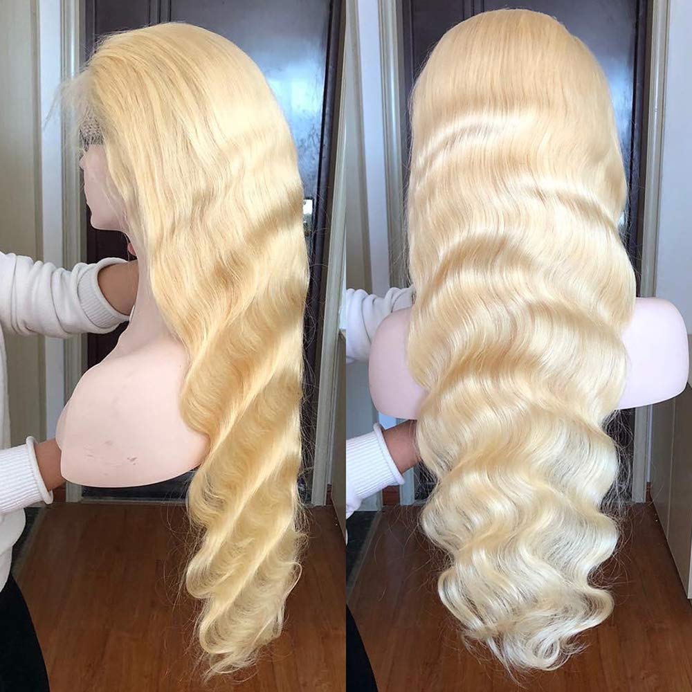 9A Grade 613 Blonde Body Wave 12-30Inch 13x4 Lace Front Human Hair Wigs 150% Density - Bling Hair