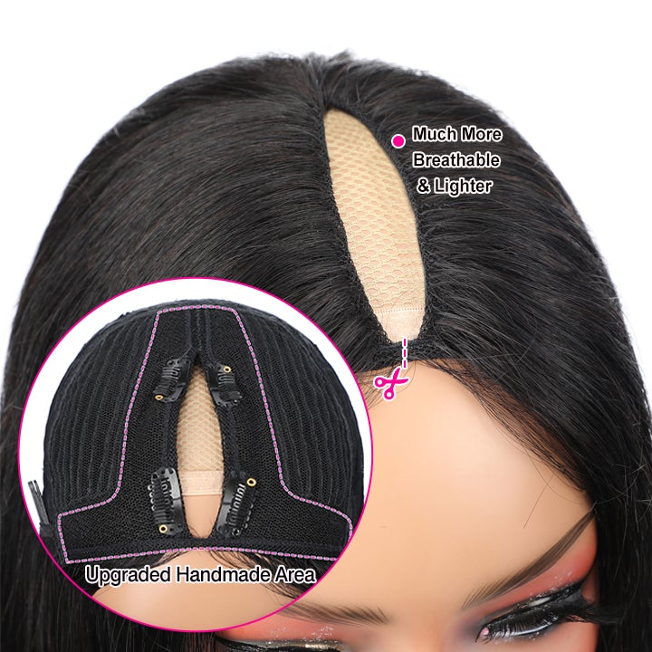 Blinghair V parte peluca recta pelucas de cabello virgen sin dejar fuera cuero cabelludo natural