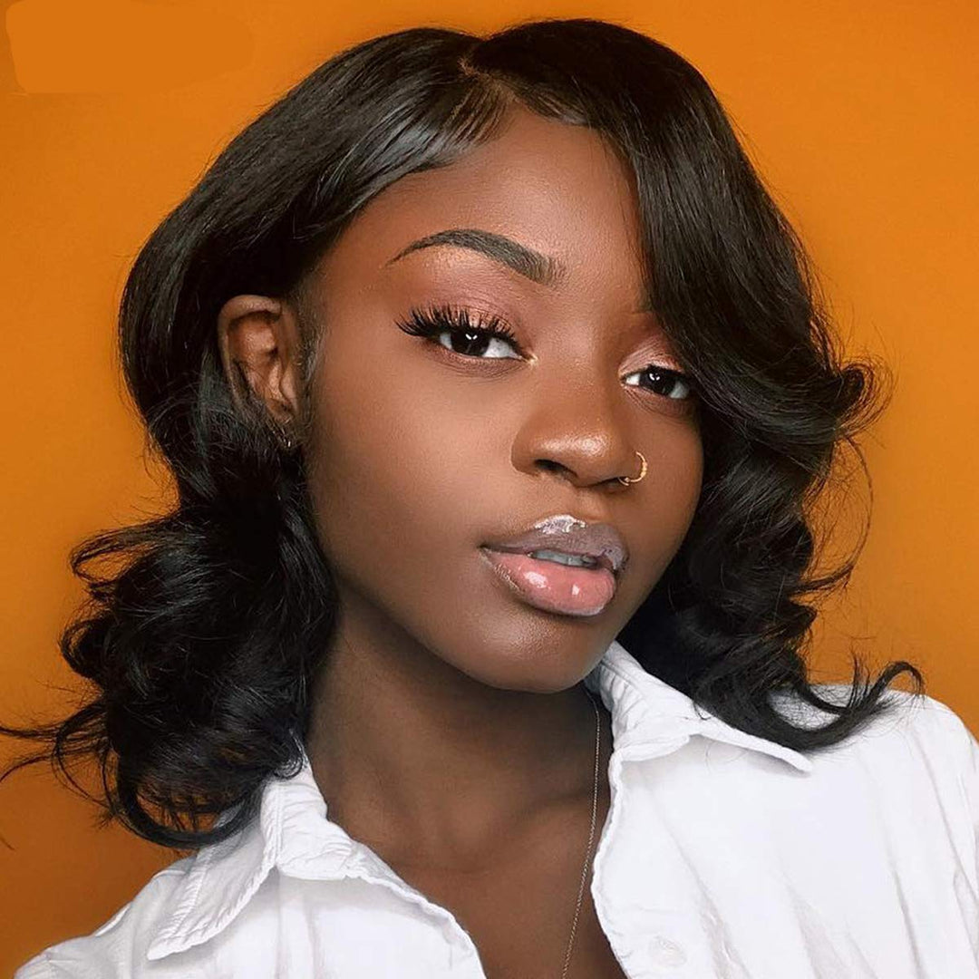 U Part Wigs Human Hair Body Wave Wigs Natural Color Bling Hair