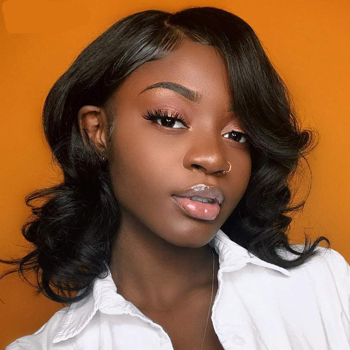 U Part Wigs Human Hair Body Wave Wigs Natural Color Bling Hair