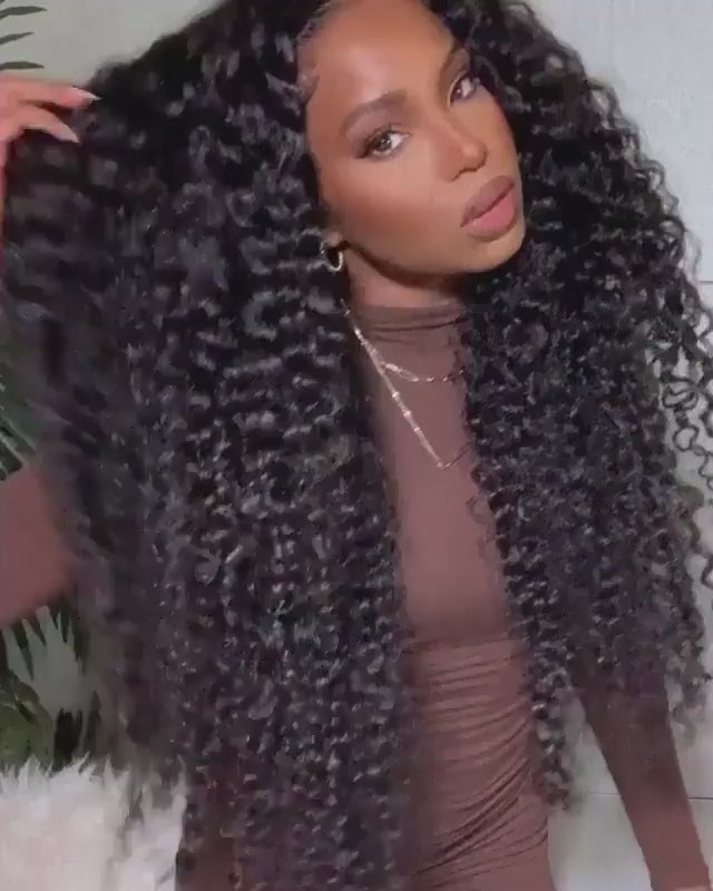 Jerry Curly Pre Plucked Human Hair Lace Wig Natural Hairline With Baby Hair