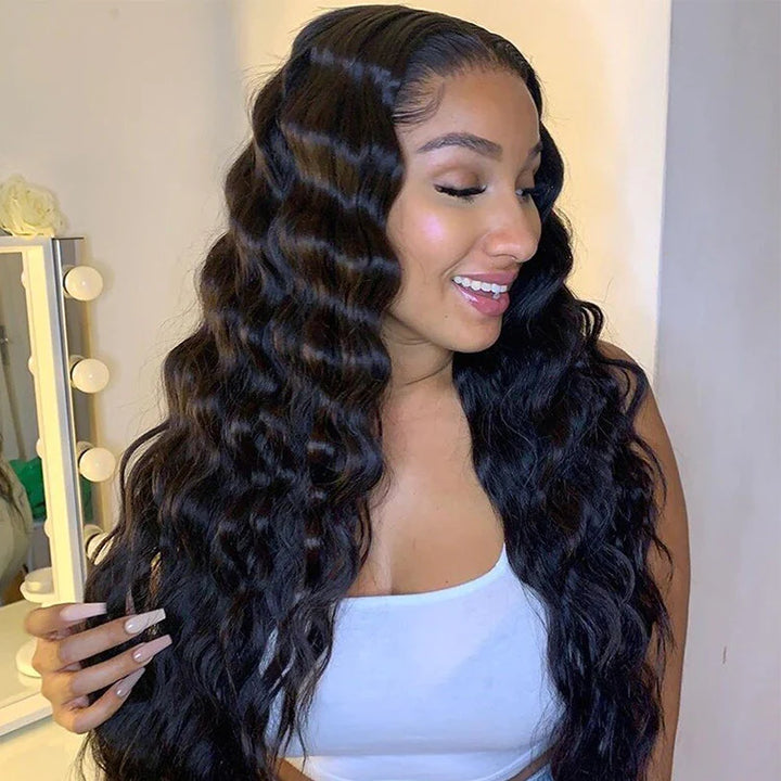 Buy One Get One Free 13x4  Loose Deep Lace Front Wig Plus 4x4 Lace Frontal Piano Color Bob Wig