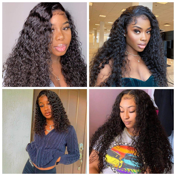 Deep Wave Bundles With 13×4 Lace Frontal 10A Grade 100% Human Virgin Hair Bling Hair