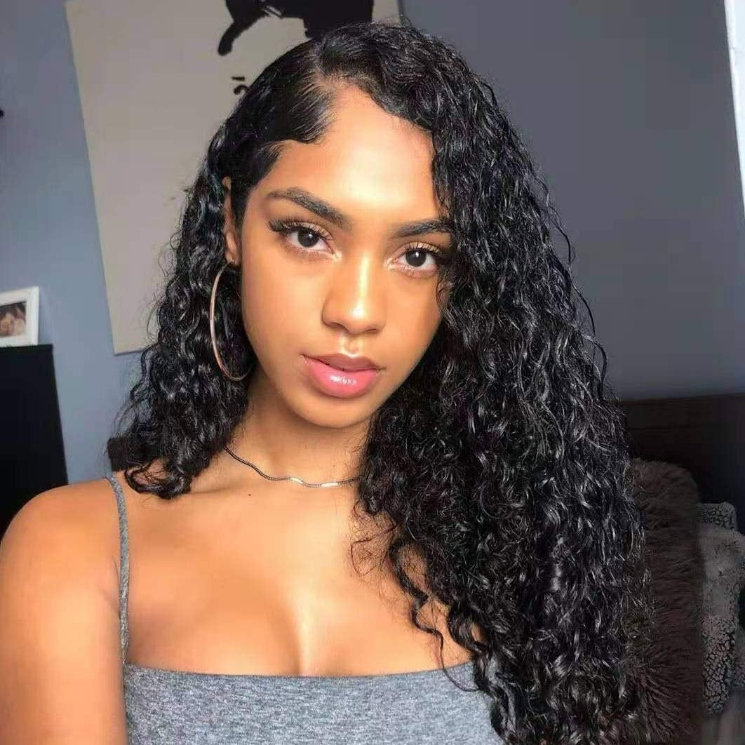 Deep Wave Bundles With 13×4 Lace Frontal 10A Grade 100% Human Virgin Hair Bling Hair