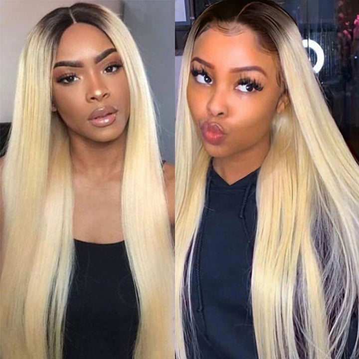 Brazilian Straight Hair 3 Bundles 100% Human Hair Weave Bundles 1B/613 Color Virgin Hair 12A Grade Bling Hair