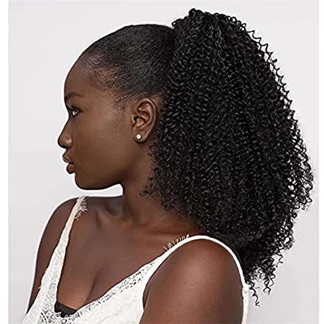 Afro Kinky Curly Ponytail Human Hair Remy Brésilien Wrap Around Ponytail Drawstring Ponytail Clip In Hair Extensions