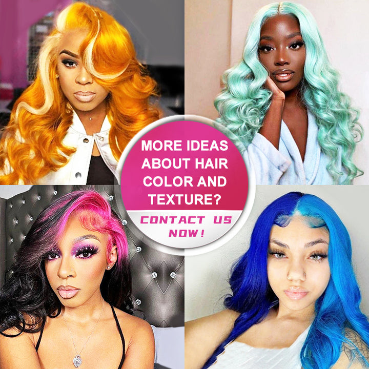 Hot Pink & Black Skunk Stripe Color Body Wave Wig Lace Front Wig