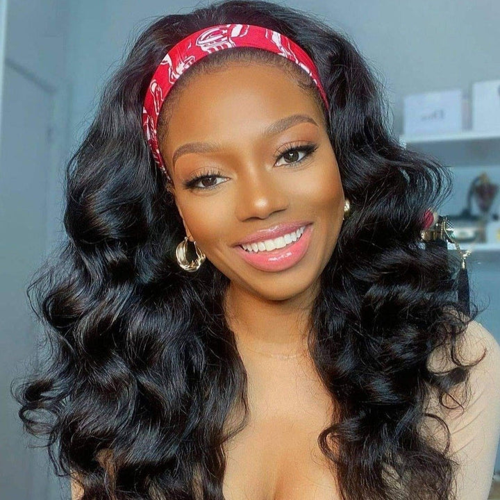 Body Wave Glueless Headband Wig 180%&220% Density Human Hair Wigs Bling Hair