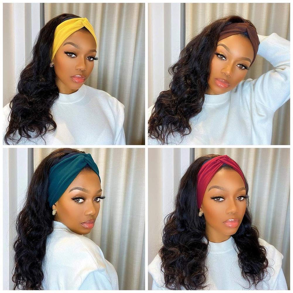 Body Wave Glueless Headband Wig 180%&220% Density Human Hair Wigs Bling Hair