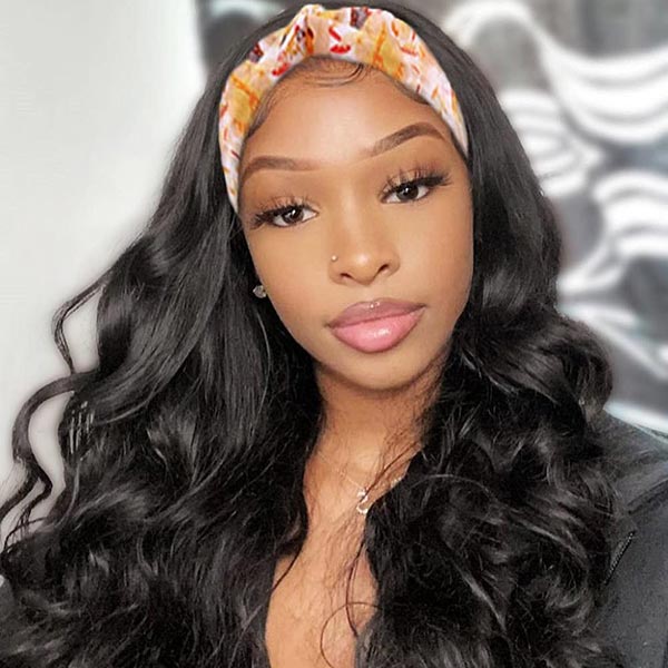 Super Sale Body Wave Human Hair Wig Glueless Headband Wig
