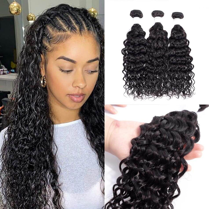 Water Wave 3 Bundles Brazilian 100% Virgin Hair Weave Bling Hair