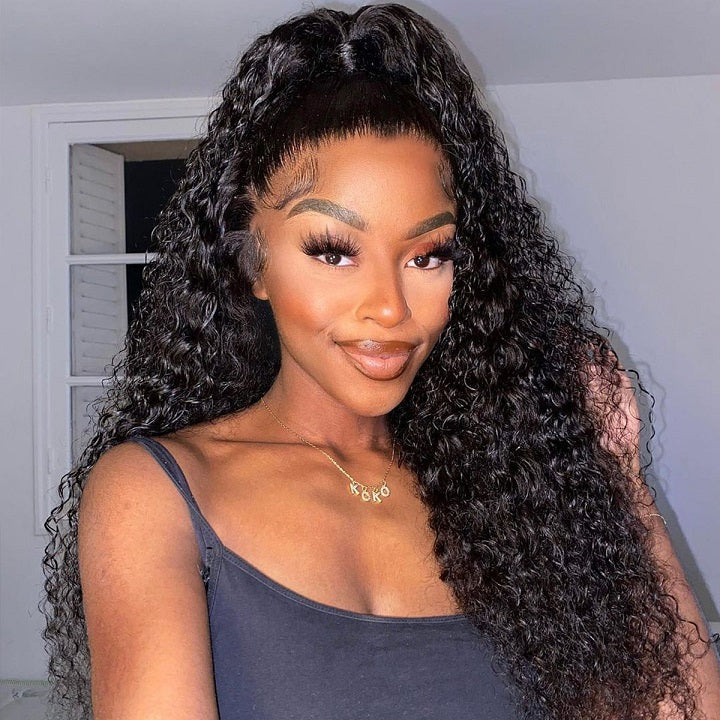 4c Hairline Deep Wave Lace Wig With Kinky Edge Preplucked Hairline Human Hair Wig