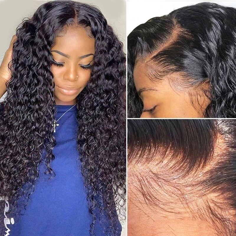 Water Wave HD 13x4 Frontal Human Hair Wigs Pre Plucked Invisible Lace Wig