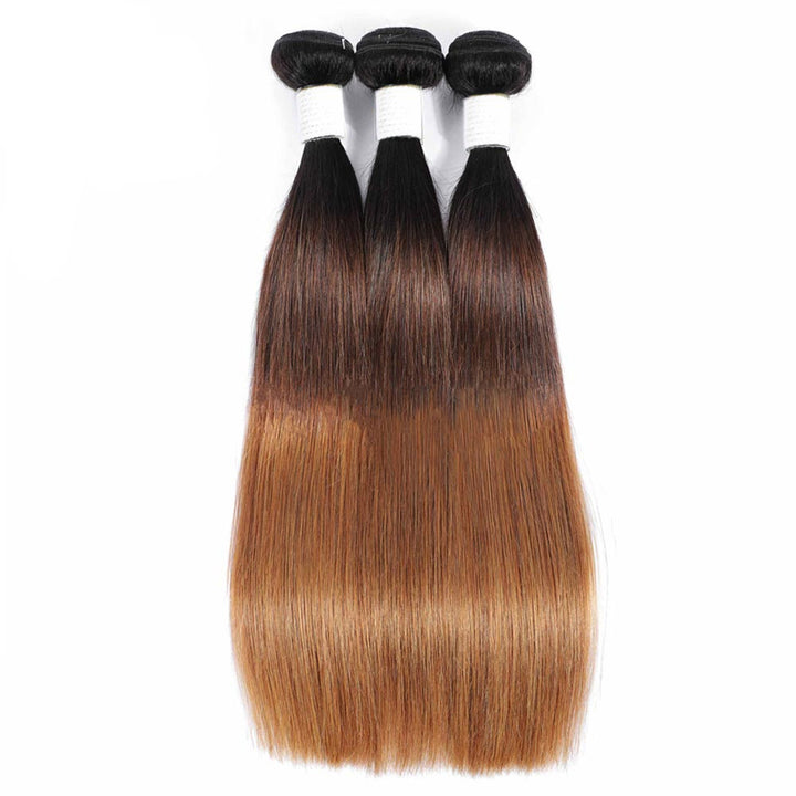 Ombre 1B430 Straight / Body Wave Paquetes de cabello humano 3/4 tonos Extensiones de cabello coloreado
