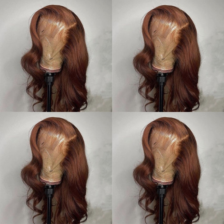 16-30 Inch Chocolate Brown 13x4 Lace Front Human Hair Body Wave Wig