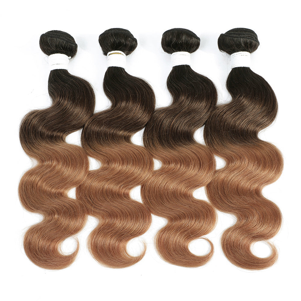 Ombre 1B430 Straight / Body Wave Paquetes de cabello humano 3/4 tonos Extensiones de cabello coloreado