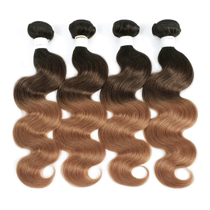 Ombre 1B430 Straight / Body Wave Paquetes de cabello humano 3/4 tonos Extensiones de cabello coloreado