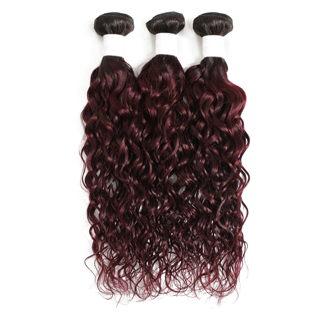 99J Burgundy Human Hair Weave Bundles 3 Pieces Pre-colored Brazilian Human Hair Weave