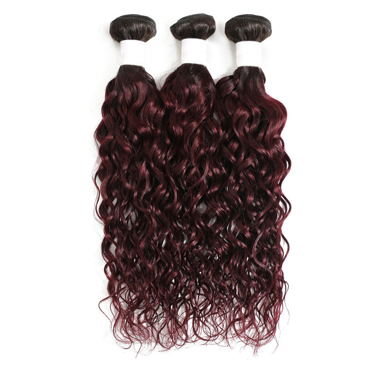 99J Burgundy Human Hair Weave Bundles 3 Pieces Pre-colored Brazilian Human Hair Weave