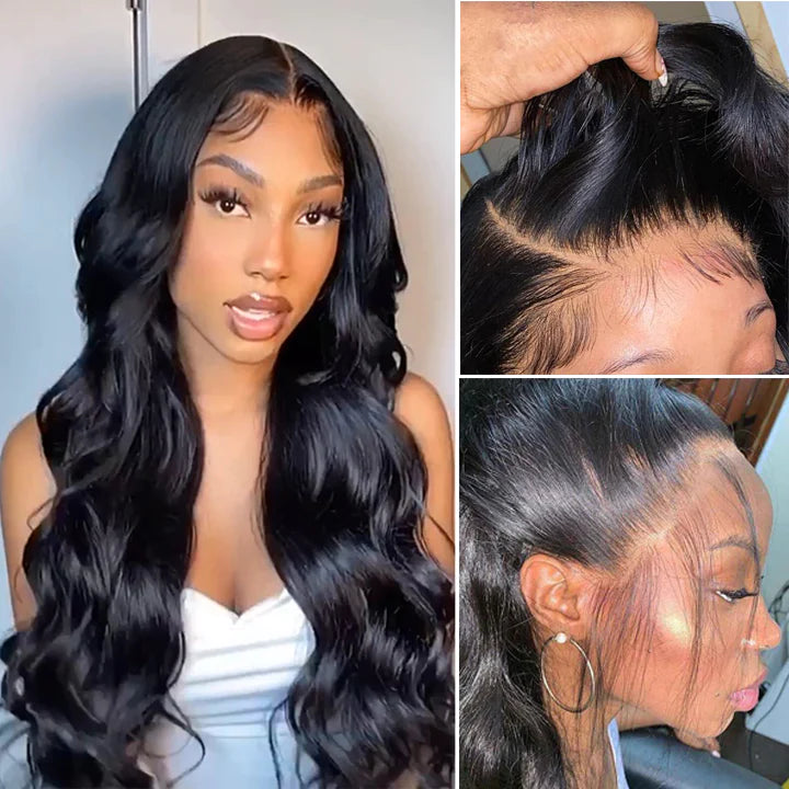 Breathable Soft Human Hair Body Wave 13x4 13x6 HD Lace Front Wig Melted All Skin