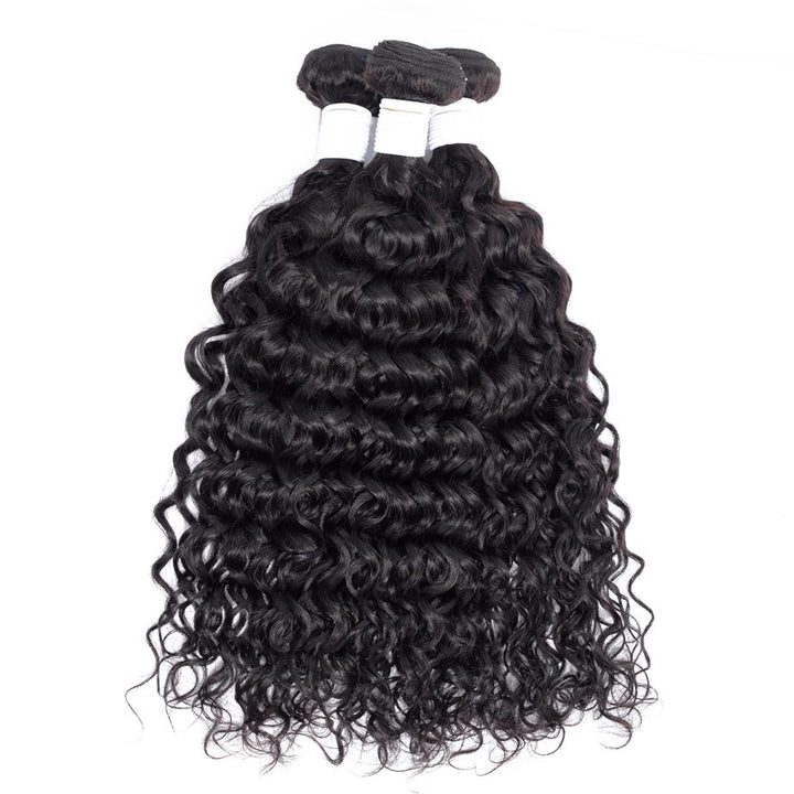 Brazilian Water Wave Bundles With 4×4 Closure 10A Grade 100% Human Remy Hair Bling Hair - Bling Hair