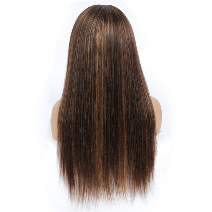 Headband Wig Glueless Brazilian Straight Ombre #4/27 Highlight Human Hair Wigs 150%&180 Density Bling Hair - Bling Hair
