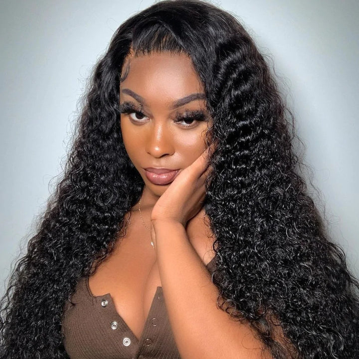 Jerry Curly Pre Plucked Human Hair Lace Wig Natural Hairline With Baby Hair