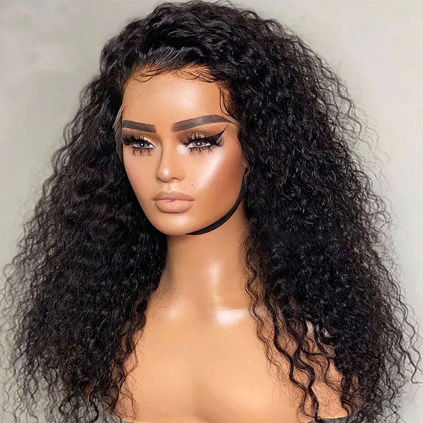Full Jerry Curly Pre Plucked Lace Frontal High Density Human Hair Wig Same Video