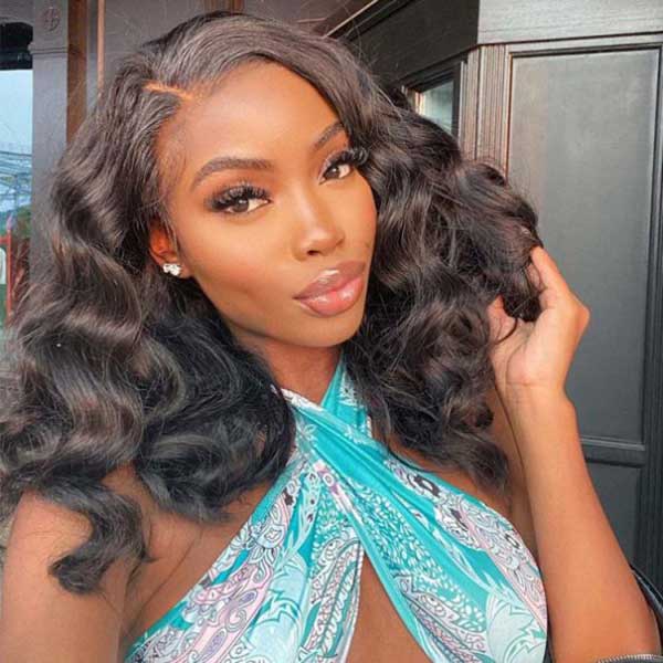 Wholesale Loose Deep Wave Short Bob Wigs Blunt Cut Lace Closure Wig
